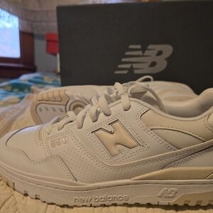 New Balance White with Cream Accent 550 Low Top Sneakers Size 10 Womens